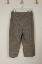 Loft Brown and Blue Plaid Wide leg Capris | 6P