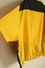 NEW Majestic Yellow and Navy Front Zipper Short Sleeve Jacket and Short Set | 3XL