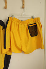NEW Majestic Yellow and Navy Front Zipper Short Sleeve Jacket and Short Set | 3XL