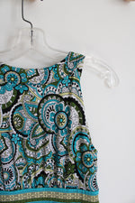 Apt. 9 Blue Green Black & White Paisley Print Dress | S Petite