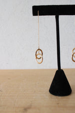 14K Gold Double Hoop Dangle Earrings
