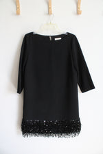 Kate Spade Black Sequined Fringe Dress | 6