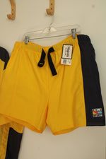 NEW Majestic Yellow and Navy Front Zipper Short Sleeve Jacket and Short Set | 3XL