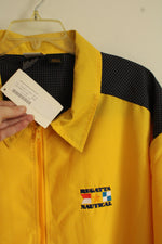 NEW Majestic Yellow and Navy Front Zipper Short Sleeve Jacket and Short Set | 3XL