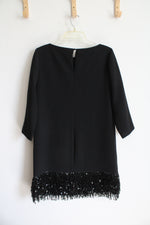 Kate Spade Black Sequined Fringe Dress | 6