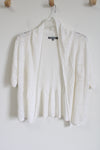 NY Collection White Knit Cardigan | S