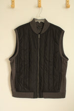 Banana Republic Gray Knit and Black Puffer Vest | XL
