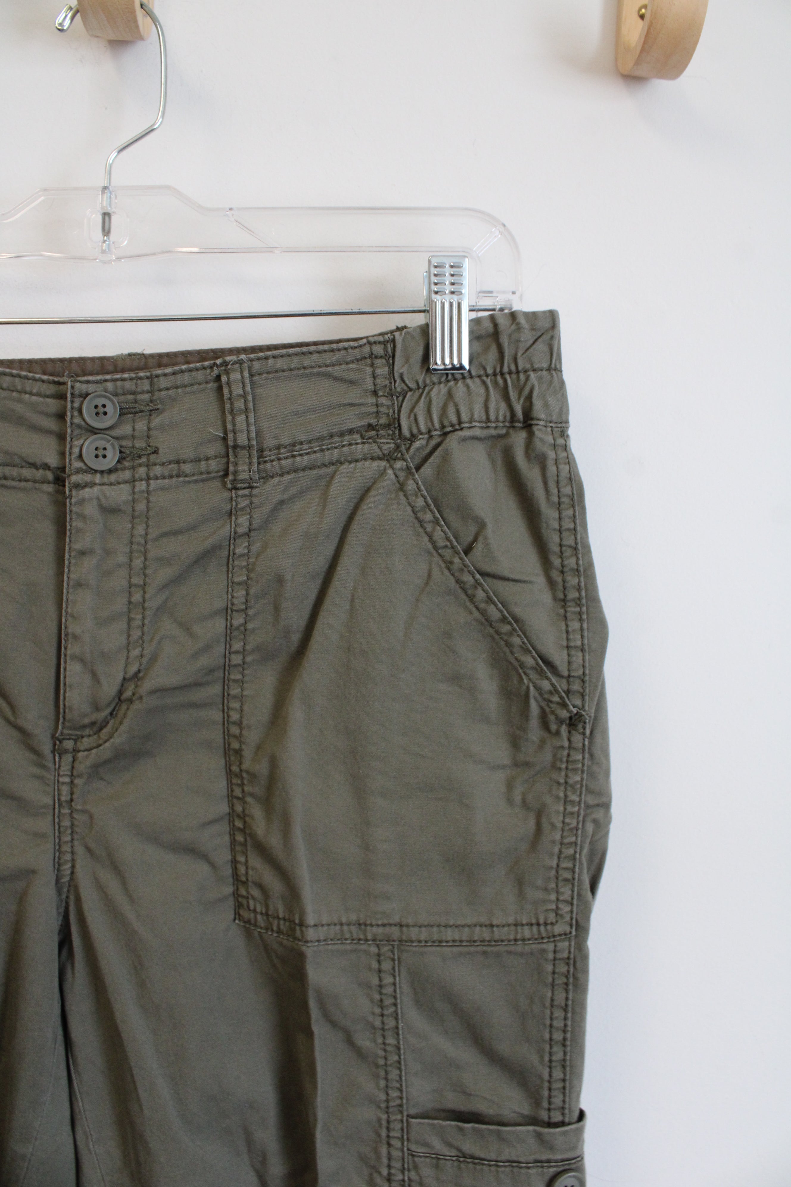 St. John's Bay Olive Green Cargo Capri Pants | 6