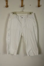 Lee Relaxed Fit White Cargo Capris | 10