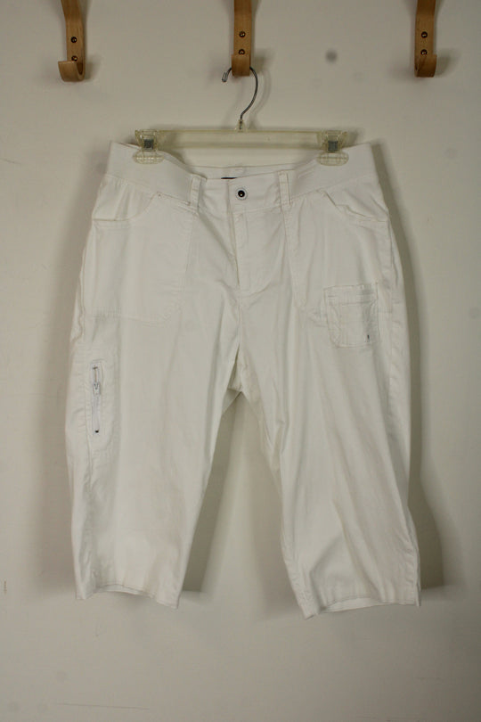 Lee Relaxed Fit White Cargo Capris | 10