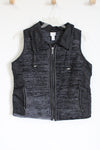 Weekends By Chico's Black Knit Vest | 2 (L/12)