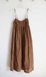 J.Crew Empire Waist Brown & Black Leopard Print Cotton Dress | XS