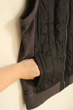 Banana Republic Gray Knit and Black Puffer Vest | XL