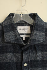 Ledbury Navy Blue Striped Super Soft Button Down Shirt | 16.5