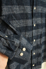 Ledbury Navy Blue Striped Super Soft Button Down Shirt | 16.5