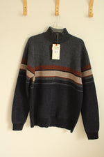 NEW Alexander Julian Fleece Knit Quarter Zip Pullover Sweater | L