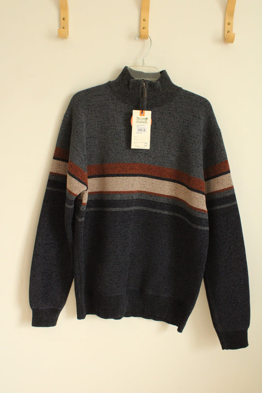 NEW Alexander Julian Fleece Knit Quarter Zip Pullover Sweater | L