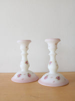 Fenton Berries & Blossoms Satin Candlesticks | 6"