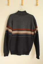 NEW Alexander Julian Fleece Knit Quarter Zip Pullover Sweater | L