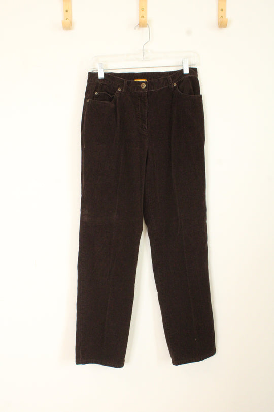 Ruby Rd. Brown Corduroy Straight leg Pants | 6