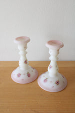 Fenton Berries & Blossoms Satin Candlesticks | 6"