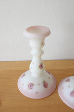 Fenton Berries & Blossoms Satin Candlesticks | 6"