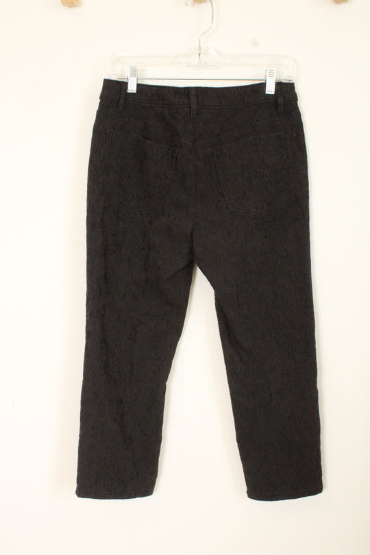 Simply Vera by Vera Wang Black Textured Cropped Pants | 8