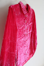 NEW Anthropologie Pilcro Hot Pink Velvet Button Down Top | 0