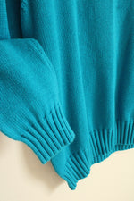 Chap's Bright Turquoise Knitted LS Crew Neck Sweater | L