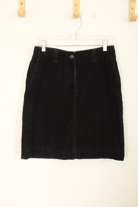 Eddie Bauer Black Corduroy Stretch Skirt | 6