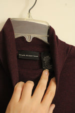 Croft &Barrow Dark Maroon Cotton LS Turtleneck Top | S