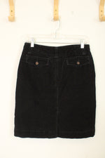 Eddie Bauer Black Corduroy Stretch Skirt | 6