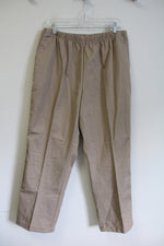 Lands' End High Rise Straight Leg Brown Khaki Pant | 16