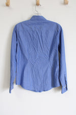 Eddie Bauer Stretch Wrinkle Blue Button Down Shirt | S