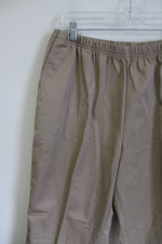 Lands' End High Rise Straight Leg Brown Khaki Pant | 16