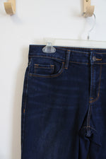 Old Navy Mid Rise Power Slim Straight Dark Wash Jeans | 8