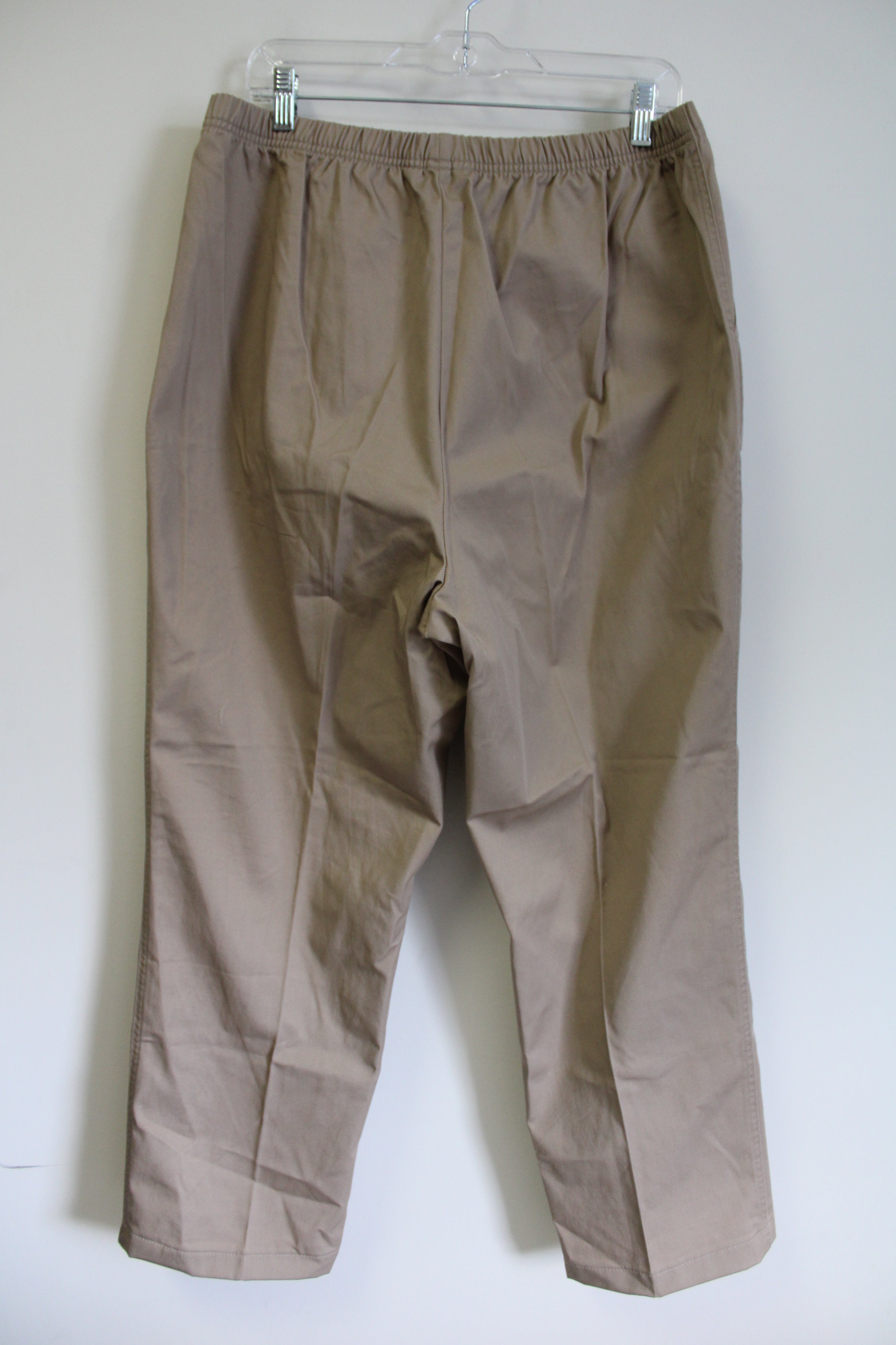 Lands' End High Rise Straight Leg Brown Khaki Pant | 16