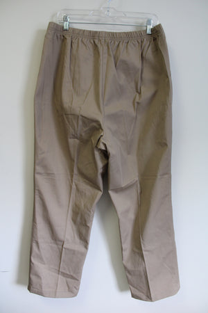 Lands' End High Rise Straight Leg Brown Khaki Pant | 16