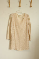 One Clothing Ivory Floral Lace Dress | M