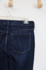 Old Navy Mid Rise Power Slim Straight Dark Wash Jeans | 8