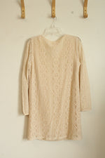 One Clothing Ivory Floral Lace Dress | M
