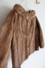 Vintage Pollack's Mink Farm Brown Mink Fur Cape