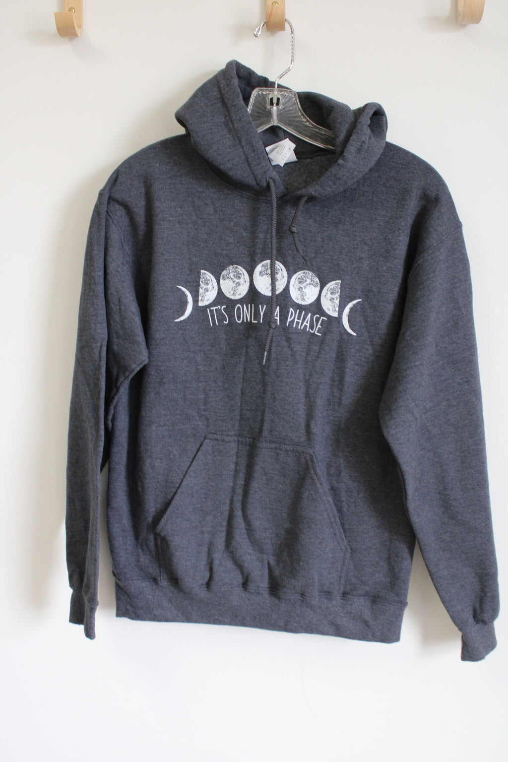 Gildan "It's Only A Phase" Gray Moon Hoodie | S
