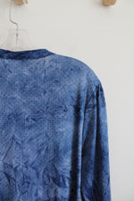 Ava & Grace Textured Blue 3/4 Sleeve Top | L