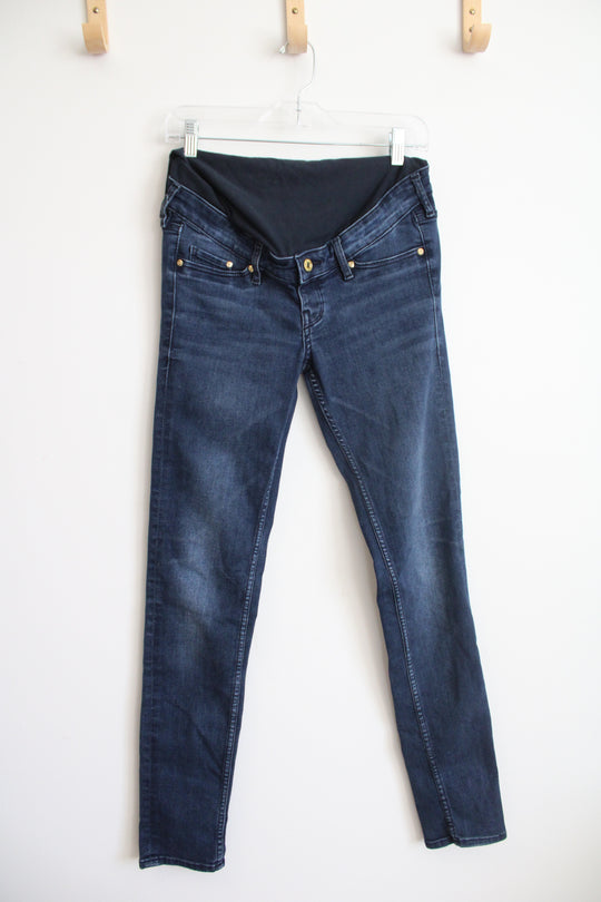 Mama Maternite Full Panel Skinny Dark Wash Maternity Jeans | 4