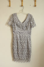 Venus Silver Lace Short-sleeve Dress | 8