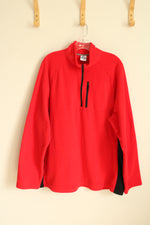 Star Red and Black Quarter Zip Pullover Fleece | XL