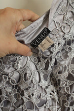 Venus Silver Lace Short-sleeve Dress | 8