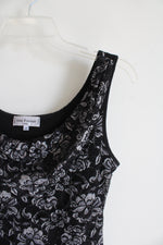 Anne Fontaine Black & Gray Floral Lace Tank Top | 40
