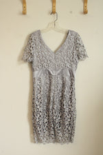 Venus Silver Lace Short-sleeve Dress | 8